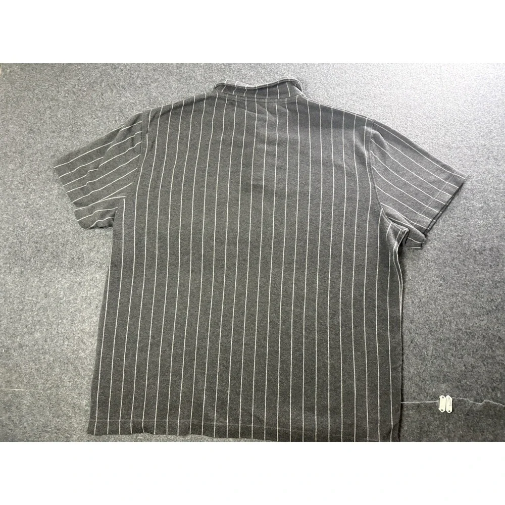 Banana‎ Republic Men's XL Gray Pinstripe Short Sleeve Polo Shirt